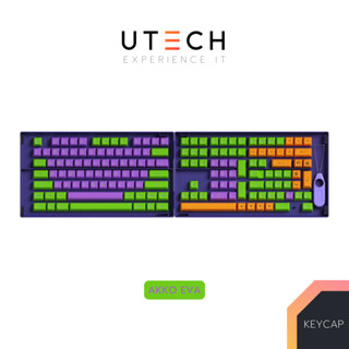 คีย์แคป AKKO PBT EVA-01 สีม่วง เขียว ส้ม 158 ปุ่ม ASA Profile คีย์แคป สำหรับ Mechanical Keyboard Keycap by UTECH