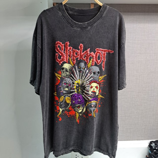 เสื้อยืดแฟชั่นวิบวับ ลายวงslipknot อก44" ยาว28" เสื้อปักเลื่อม เสื้อแฮนเมด ผ้านิ่ม ปักเลื่อม ปักเพชร ปักหมุด