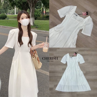 CHERISH:เดรสเกาหลีทรงใส่สบายคอเหลี่ยม(*รบกวนเช็คสต๊อกก่อนกดสั่งซื้อ)