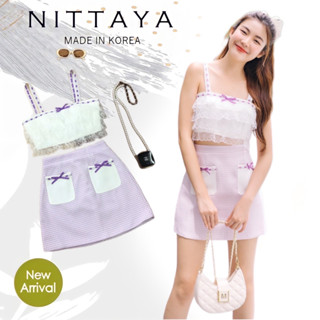 NITTAYA:เซตเสื้อครอป+กระโปรง(*รบกวนเช็คสต๊อกก่อนกดสั่งซื้อ)