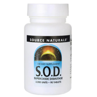 SOD ซุปเปอร์ออกไซด์ ดิสมิวเทส Superoxide dismutase 2000 Units 90 Tabs By Source Naturals