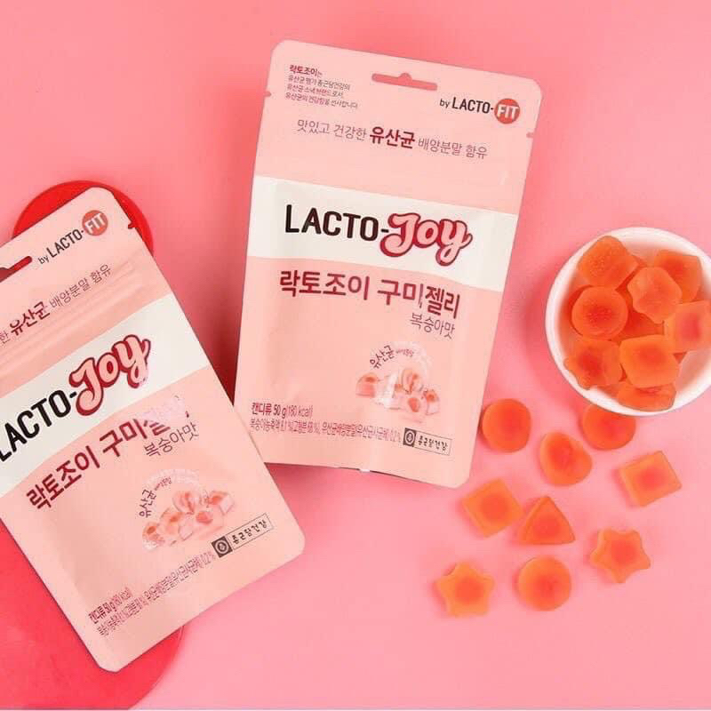 Lacto-Joy by Lacto fit Gummy Jelly 50g เลคโตจอย โพรไบโอติกส์เยลลี่ รสพีช