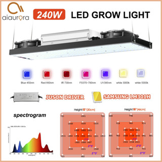 240W SamsungLM301H LED เติบโตไฟ V3 บอร์ดกับ 3000K  5000K 660NM UV IR พืชเติบโตกล่อง