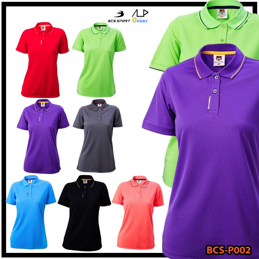 💥ลดโหดสูงสุด 1,000 บาท💥 BCS SPORT เสื้อคอโปโลแขนสั้น โปโลหญิง EVERYDAY รุ่น P002 P002W S2 แท้100%