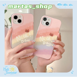 ❤️ส่งของขวัญ❤️ เคสไอโฟน 11 12 13 14 Pro Max หมีน้อย เรียบง่าย การ์ตูน สาวน่ารักหัวใจ ฤดูร้อน Case for iPhone สาวน่ารักหั