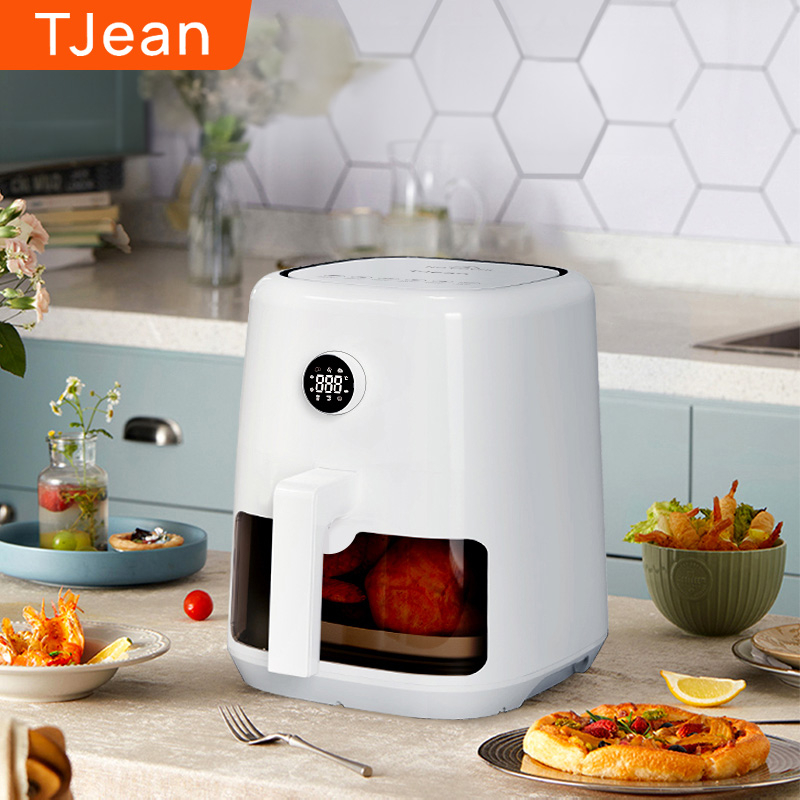 TJean Air Fryer หม้อทอดไฟฟ้าบ้านอัจฉริยะ Visual ความจุขนาดใหญ่ 5L เตาอบไฟฟ้ามัลติฟังก์ชั่น