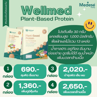 Wellmed Plant Protein โปรตีนพืช 5 สี พร้อมผักผลไม้ จาก 13 ชนิด ธาตุเหล็ก แคลเซียมสูง อร่อย ไม่เติมน้ำตาล