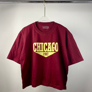 เสื้อครอปสกรีนลาย CHICAGO มีสีให้เลือก 14 สี