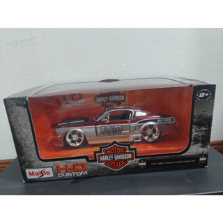 1967 Ford Mustang GT Red and Silver Harley Davidson 1/24 Diecast Model Car by Maisto