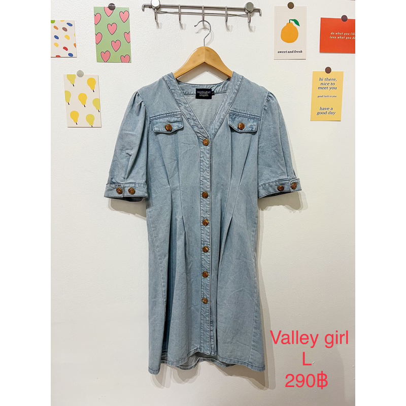 ✅พร้อมส่ง👗👚เดรสยีนส์ งานป้าย Valley girl มือ2 ส่งฟรี