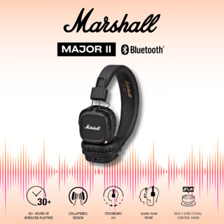 Marshall Major II Bluetooth หูฟังเกมมิ่ง หูฟังเบส หูฟังไร้สายบลูทูธและรุ่นเสียบสาย เสียงดี เบสหนัก หูฟังเฮดโฟน