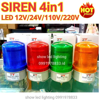 ไฟไซเรนท์ LED รุ่น LTE-1101 (ZT) 4" รุ่นธรรมดา, รุ่นมีเสียง (กดเลือก) ปรับได้ 3 STEP ใช้ไฟได้ 12V,24V,110V,220V