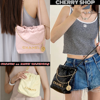 ถูกที่สุด ของแท้ 100%/ชาแนล CHANEL 22 MINI HANDBAG สุภาพสตรี/ถุงขยะ NEW 22 กระเป๋าถือมินิAS3980