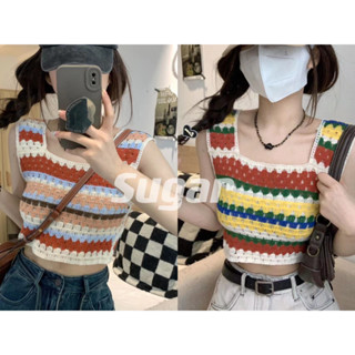 1LDK🌈พร้อมส่ง🌈เสื้อถักไหมพรม เสื้อกล้ามครอบ ผ้านิ่มไม่คัน ไล่สีสวยมาก(32163)