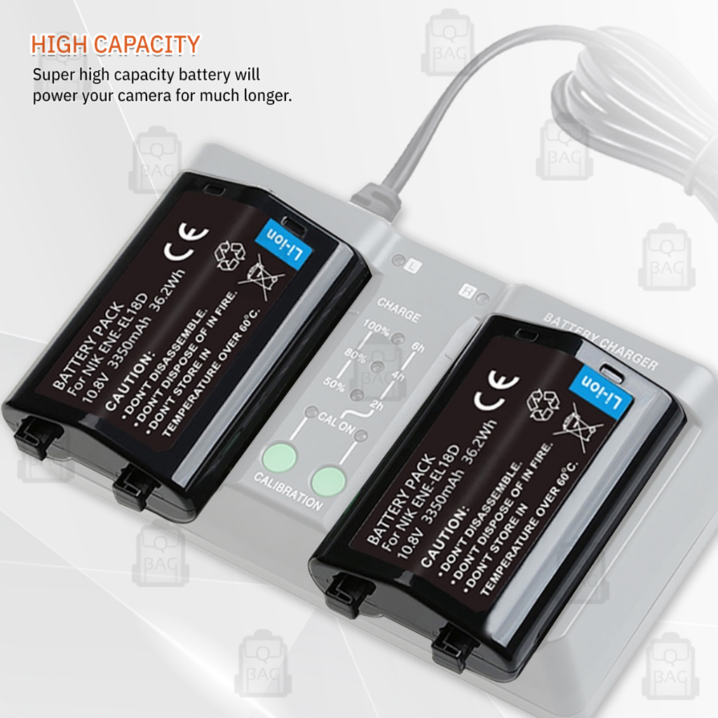 9Gadget - รับประกัน 1ปี - แบตเตอรี่กล้อง Nikon EN-EL18 / EN-El18D 3350mAh แบตเตอรี่ แบตกล้อง แบต เคส กระจก เลนส์ กระเป๋า - Camera Battery Z9 D6 D5 D4 D4S Case Lens Hood Glass