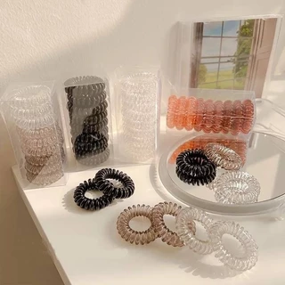 BBR06 หนังยางมัดผมแบบเกลียว ชุดหนังยางมัดผมแบบเกลียว ชุดหนังยางแบบเกลียวไล่สี ชุดหนังยาง9เส้นแบบเกลียว พร้อมส่งในไทย