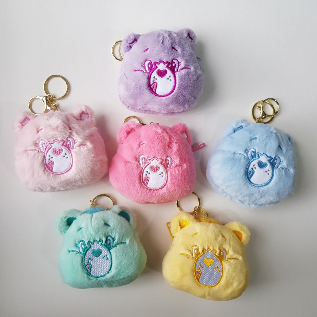 พวงกุญแจกระเป๋าใส่เหรียญ ลายแคร์แบร์ มี 6 สีให้เลือก ขนาด 8x9 ซม.