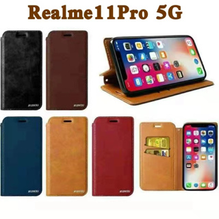 Realme C51(ส่งในไทย)เคสฝาพับRealme 11 Pro 5G/Realme 11Pro Plus 5Gตรงรุ่น  เคสกระเป๋าเปิดปิดแบบแม่เหล็ก เก็บนามบัตรได้