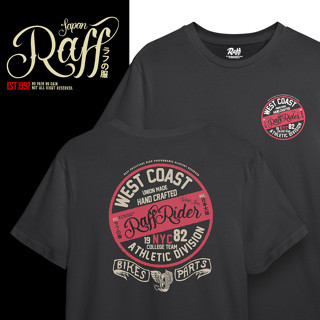 RAFF CLOTHING เสื้อยืดผู้ชาย เสื้อยืด คอกลม แขนสั้น พิมพ์ลาย WEST COAST