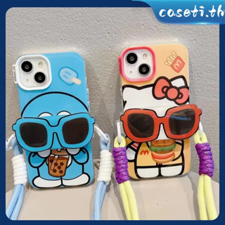 คูปองเคลม🎀เคสไอโ case for iphone 11 12 แมวการ์ตูนเบอร์เกอร์ ชานมโดราเอมอน เคส 14 13 12 11 pro max ทนทาน เคสโทรศัพท์