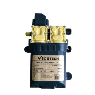 VIGOTECH มอเตอร์พ่นยาคู่ รุ่น vigo-mo-17p  มอเตอร์พ่นยาคู่ วีโกเทค ทางน้ำเข้า6มิล 12 โวลล์  อัตราการไหล : 7-9 ลิตร / นาท