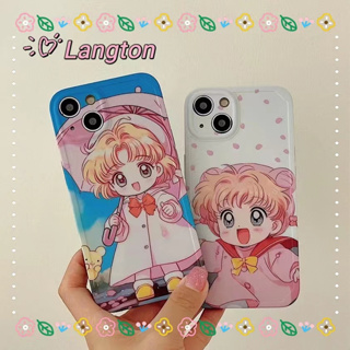 🌈Langton🌸ป้องกันการหล่น ขอบเต็ม iphone 11 14 pro max การ์ตูน ซากุระมือปราบไพ่ทาโรต์ ขอบดำ น่ารัก case for iPhone 12 13