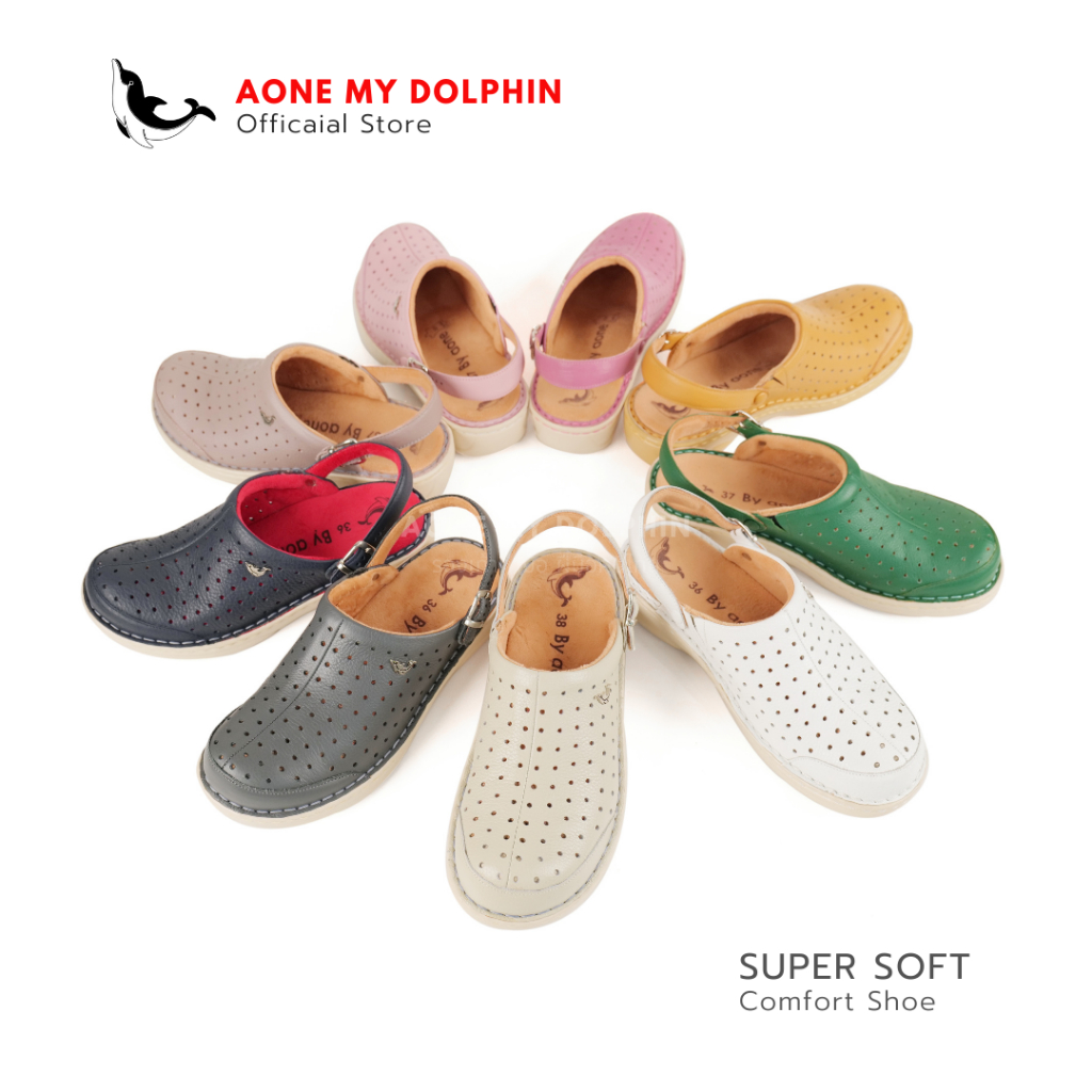 [ลิขสิทธิ์แท้] Aone My Dolphin - WD056 รุ่นหัวโต รองเท้าเพื่อสุขภาพแบบสวมช่วยบรรเทาภาวะรองช้ำและเท้าแบน