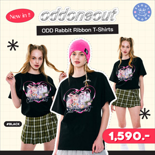 (พร้อมส่ง) เสื้อยืดโอเวอร์ไซส์สกรีนลายกระต่าย ODD Rabbit ribbon T-shirts