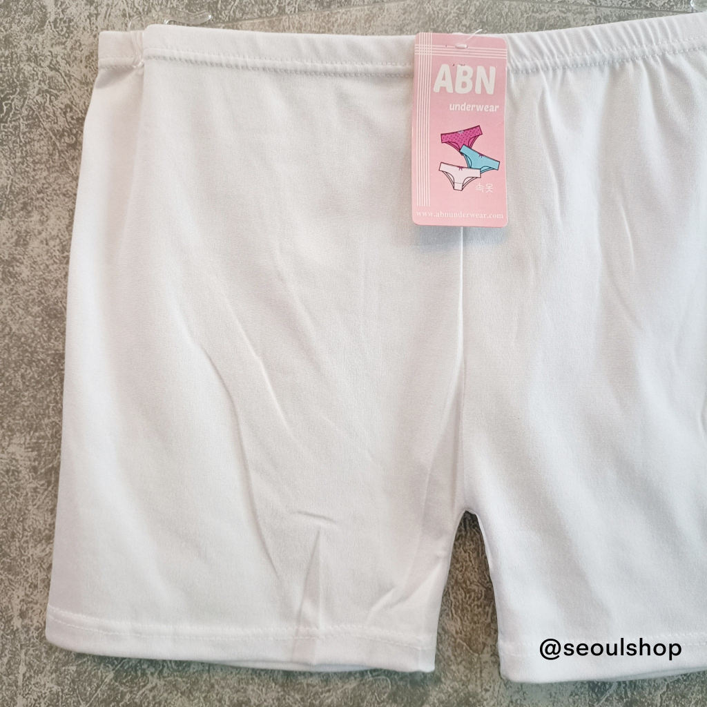 (ฟรีไซส์ เอว 23-32 นิ้ว ) กางเกงในขาสั้น ขนาดฟรีไซส์ เนื้อนุ่ม ยืดได้เยอะ / ขาว ดำ เนื้อ - รูปที่ 6