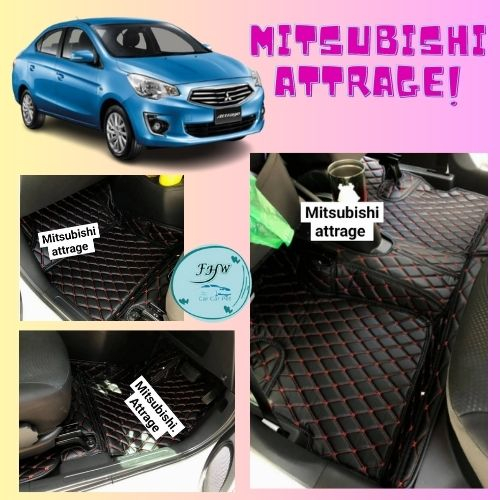 ของแถม2อย่างพรมปูพื้นเข้ารูปรถยนต์ Mitsubishi Attrage หนังpuหนา13มิล เกรดพรีเมี่ยม
