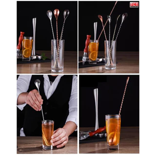 ช้อนคนค็อกเทล ช้อนบาร์สแตนเลส ช้อนคนผสมเครืองดื่ม มี3 ขนาดให้เลือก 20 ซม.30ซม.และ 40 ซม. Bar Spoons อุปกรณ์บาร์
