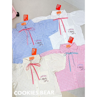 เสื้อเชิ้ตแขนสั้นคอปก หูกระต่าย Cookie bear 🐻