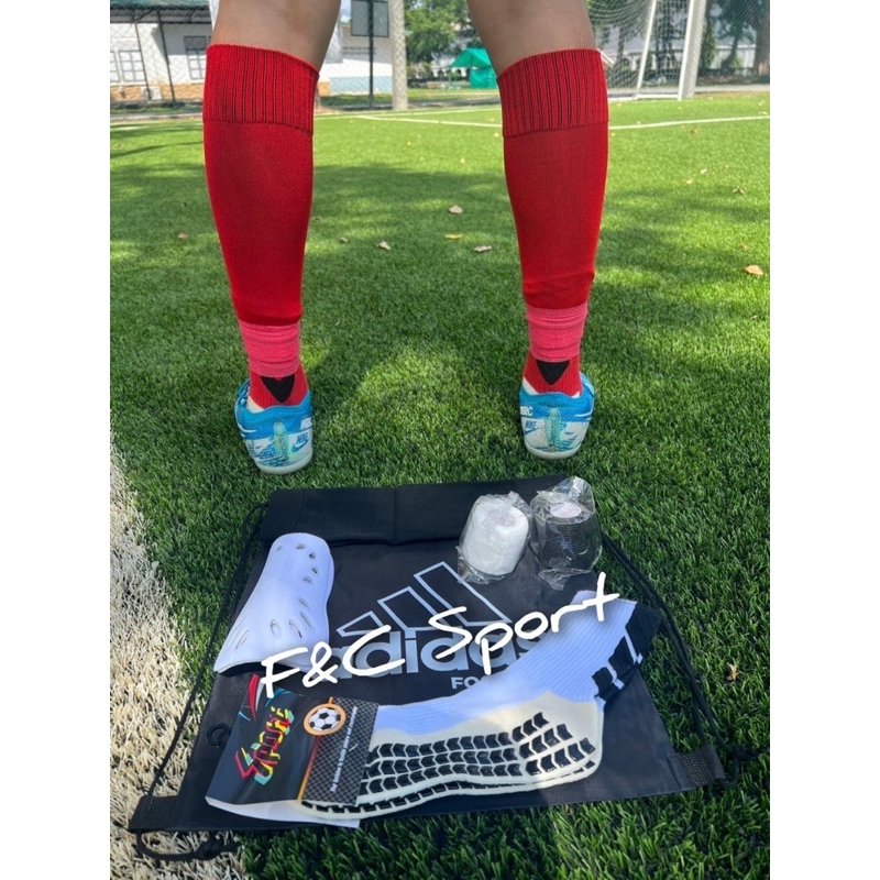 ถุงเท้ากันลื่น ถุงเท้าตัดข้อ  ฟุตบอล อุปกรณ์ฟุตบอล️ เซ็ตถุงผ้าสกรีนลายใส่รองเท้าสตั๊ด ถุงเท้ากันลื่น สนับแข้ง - รูปที่ 3