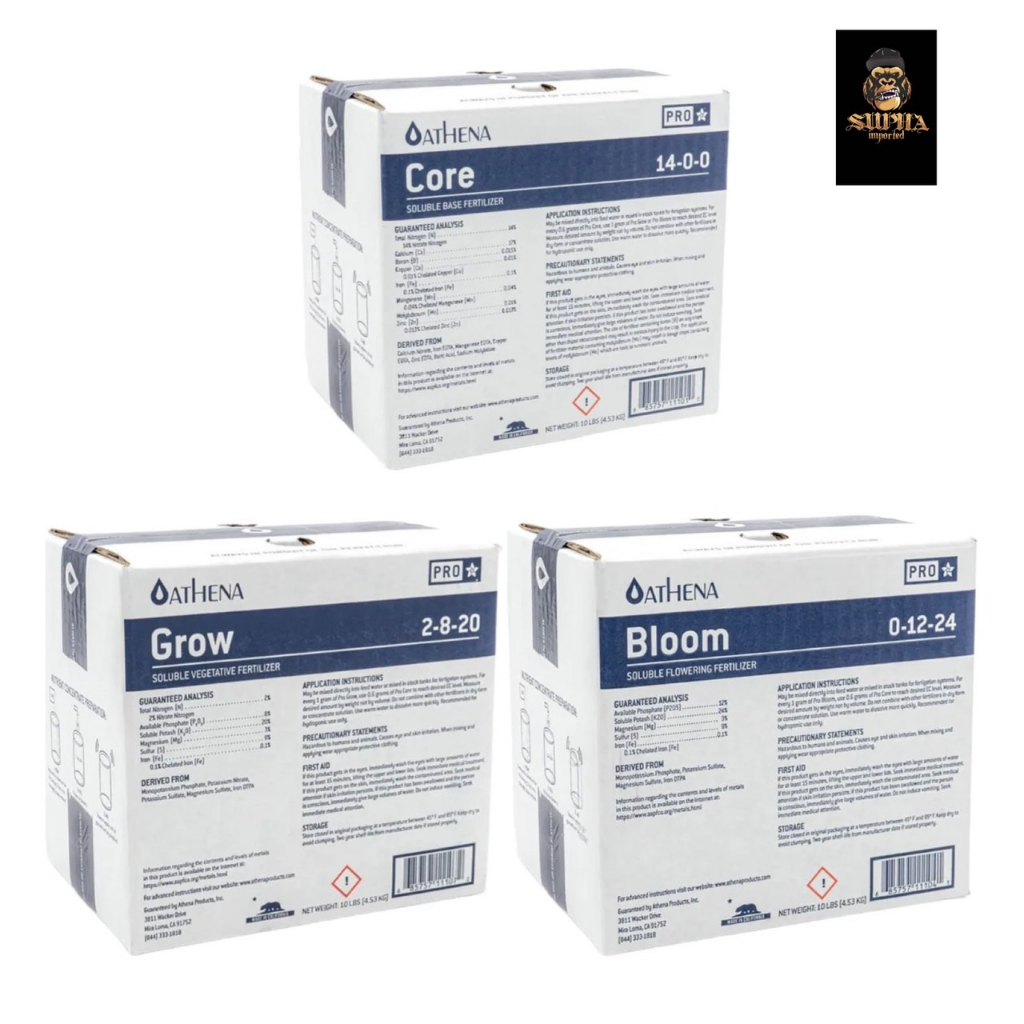 ATHENA - Pro Line - (Grow,Core,Bloom)  ซองแท้อเมกา ปุ๋ยเซ็ต PRO ปุ๋ยหลักทำใบ ปุ๋ยหลักทำดอก ปุ๋ยเร่ง
