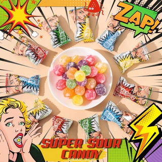 Superจี๊ดจ๊าด!💥ลูกอม ลูกอมจี๊ดจ๊าด(1เม็ด/3g) 50-100ชิ้น Super sour Candy เปรี้ยวปรี๊ดดด! ลูกอมแก้ง่วง ลูกอมเปรี้ยว
