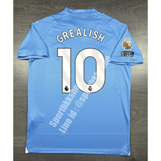 เสื้อฟุตบอล แมน ซิตี้ Home เหย้า 2023/24 อาร์มแชมป์ EPL เบอร์ชื่อ 10 GREALISH