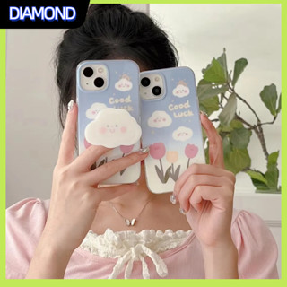 💲คูปองเคลม💲เคสไอโ case for iphone 11 12 เมฆและดอกกุหลาบ เคส 14 13 12 11 pro max ซิลิโคนเหลวป้องกันการตกหล่นทนทาน