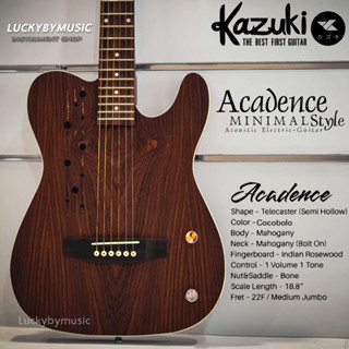 (2in1✅) Kazuki รุ่น Acadence Series ทรง Telecaster (Semi-Hollow) ได้ทั้ง กีต้าร์โปร่ง กีต้าร์ไฟฟ้า ในตัวเดียวกัน  😻