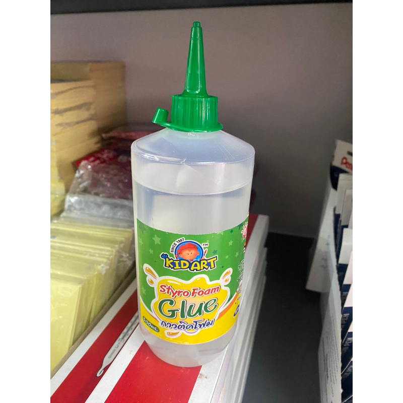 กาวติดโฟม NEW ไฮ คิดอาร์ท กาวติดโฟม 100 / 500ml./1000ml./ขวด  Hi / Kid Art Styro Foam Glue. US.Station