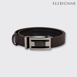 ELLE HOMME I เข็มขัดหนังวัวแท้ สไตล์ Business หัวเข็มขัดแบบ auto lock มีให้เลือก 2 สี I H84005