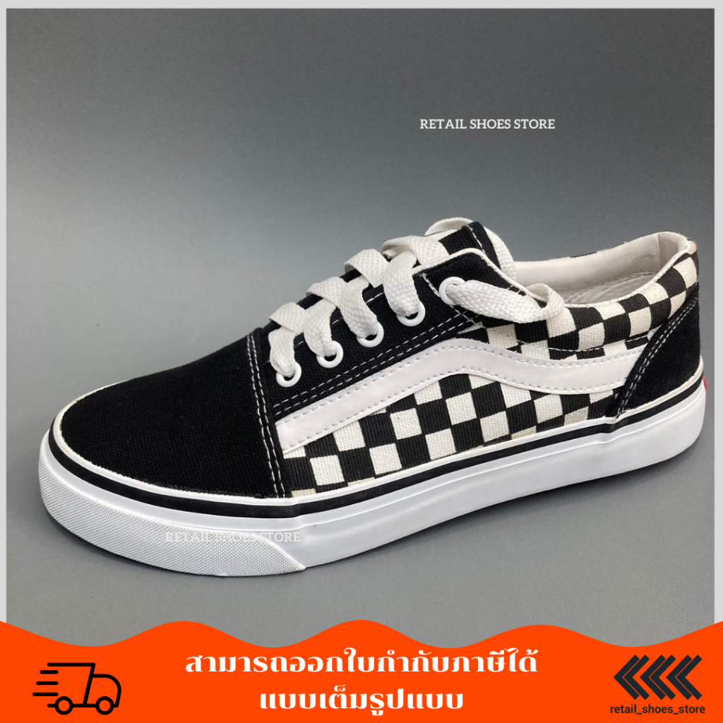 รองเท้าผ้าใบ Pando by Leo ลีโอ E8 ทรงแวนส์ 38-46 รองเท้าผ้าใบ
