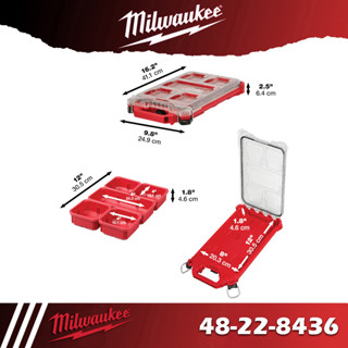 Milwaukee 48-22-8436  กล่องอุปกรณ์ช่าง PACKOUT Low Profile Compact Organizer ของแท้ รับประกัน