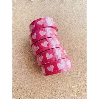 🩷 PINK HEART RED STRING WASHI TAPE 🩷 วาชิเทป เทป หัวใจ สีชมพู แดง