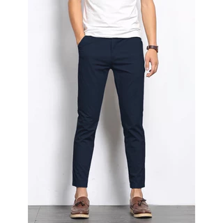 กางเกงขายาวชิโน่ ผ้ายืด ทรงกระบอกเล็ก (Slim-fit)