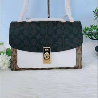 กระเป๋าสะพาย NEW COACH Lane Shoulder Bag In Blocked Signature Canvas