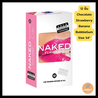 Naked ถุงยางอนามัย 4 กลิ่น ไซส์54" Condoms Four Season Flavours (12ชิ้น)