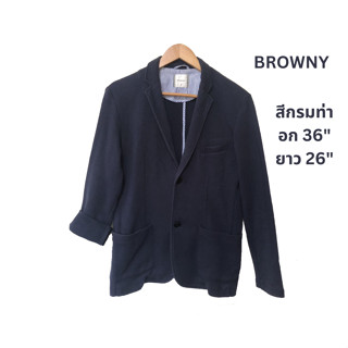 Browny Japan เบรเซอร์ เสื้อแจ็คเก็ตผ้าเจอร์ซี่ ใส่สบาย เสื้อคลุม ไซส์ M