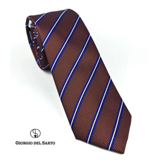 Giorgio Del Sarto Necktie 7.5 cm ฺ Brown with Fabric Texture เนคไทสีน้ำตาลมีเท็กเจอร์