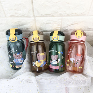 แก้วน้ำน่ารัก 500 มล. แบบพกพา แบบเรียบง่าย สําหรับนักเรียนสําหรับใส่เครื่องดื่ม กาแฟ นม