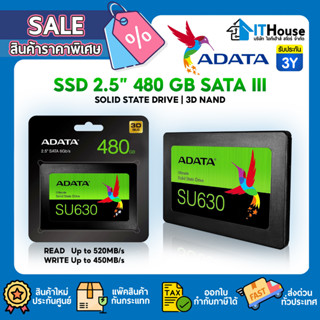 ✨ADATA SU630 480GB SSD ขนาด 2.5 นิ้ว SATA 3.0🚀ใช้อัปเกรดพื้นที่เก็บข้อมูลและความเร็ว ให้ PC และ Notebook🌀R/W 520MB/450MB